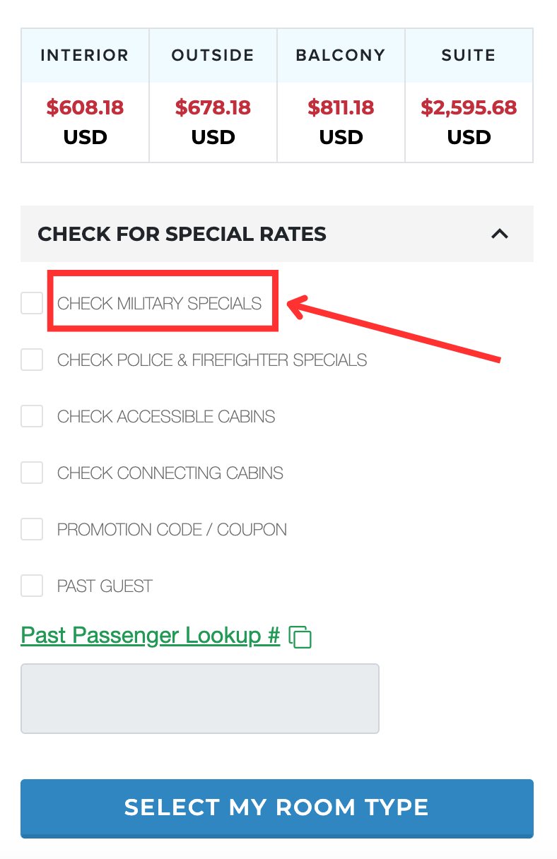 select "check for special rates"