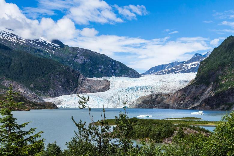 Juneau City and Mendenhall Glacier